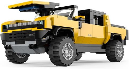 93700 1/30 Building Bricks - 431PCs Officially Licensed Buildable Hummer EV Model Car Building Kits Adult (Yellow) in Saudi Arabia