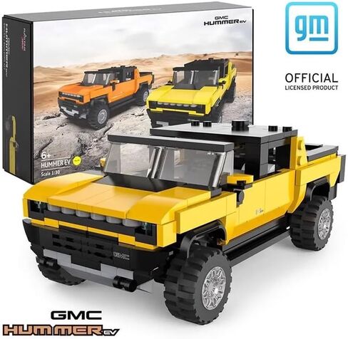 93700 1/30 Building Bricks - 431PCs Officially Licensed Buildable Hummer EV Model Car Building Kits Adult (Yellow) in Saudi Arabia