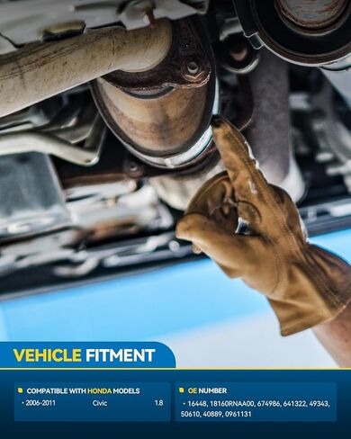 طقم المحول الحفاز الأمامي PHILTOP متوافق مع Honda Civic 2006-2011 1.8L استبدال # 16448 Direct-Fit (متوافق مع EPA) in Saudi Arabia