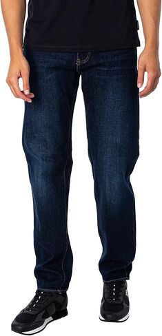 A|X Armani Exchange للرجال 5 جيوب مستقيمة داكنة شطف، Indigo Denim/Indigo، 33 in Kuwait