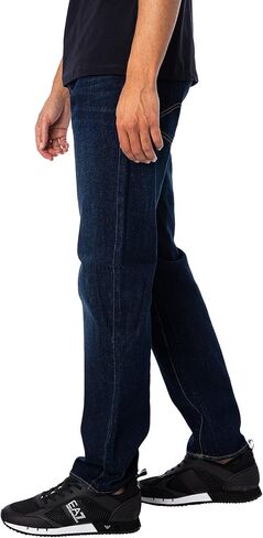 A|X Armani Exchange للرجال 5 جيوب مستقيمة داكنة شطف، Indigo Denim/Indigo، 33 in Kuwait