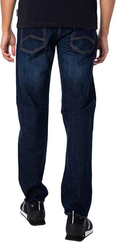A|X Armani Exchange للرجال 5 جيوب مستقيمة داكنة شطف، Indigo Denim/Indigo، 33 in Kuwait