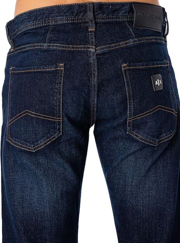 A|X Armani Exchange للرجال 5 جيوب مستقيمة داكنة شطف، Indigo Denim/Indigo، 33 in Kuwait