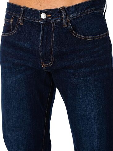 A|X Armani Exchange للرجال 5 جيوب مستقيمة داكنة شطف، Indigo Denim/Indigo، 33 in Kuwait