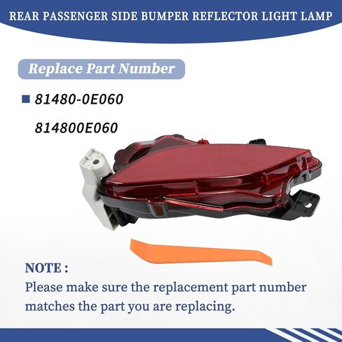 81480-0E060 Rear Passenger Side Bumper Reflector Light Lamp Fit for Toyota Highlander 2020 2021 2022 2023 Right Side in Saudi Arabia