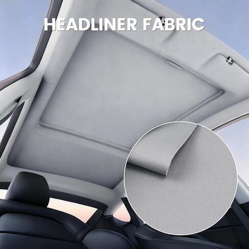 Flat Knit Headliner Fabric with Foam Backing Mesh Style Roof Liner Material for Car, SUV & RV Interior Repair - DIY Upholstery Replacement for Ceiling, Door Panels & Sun Visors (Gray, 108" x 60") in Saudi Arabia