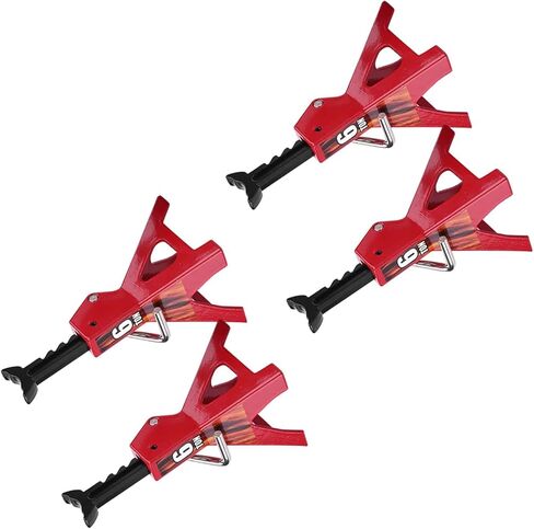 RC Jack Stands，Metal Adjustable 6 Ton Simulation mini Jack Stands for TRX-4 Axial SCX10 Wraith Tamiya CC01 RC4WD D90 1/10 RC Crawler Truck（Red in Saudi Arabia