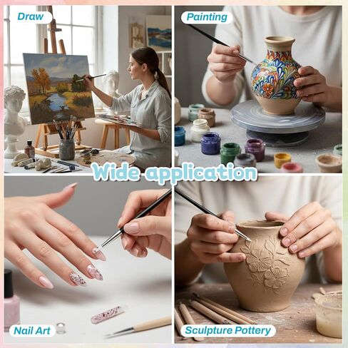 15pcs Silicone Paint Brush, Silicone Brushes for Resin Clay Sculpting Tools, 5 Shapes Head,Flexible Artist Color Shapes Pens for Sculpting Pottery Handicraft Nail Art in Saudi Arabia