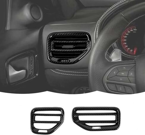 RT-TCZ Carbon Fiber Dashboard Side Air Vent AC Outlet Cover Trim Decoration Interior Accessories Compatible with Dodge Durango 2022 2023 in Saudi Arabia