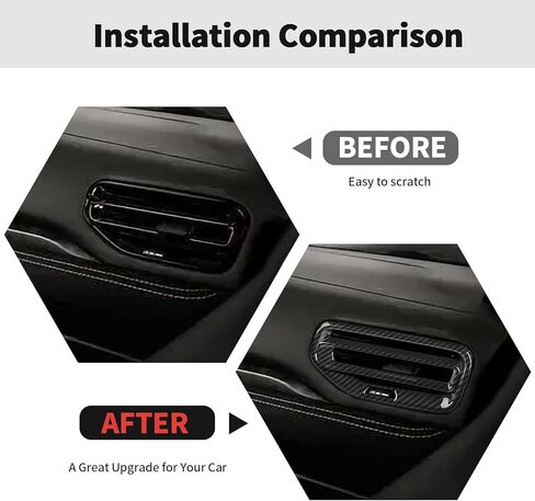 RT-TCZ Carbon Fiber Dashboard Side Air Vent AC Outlet Cover Trim Decoration Interior Accessories Compatible with Dodge Durango 2022 2023 in Saudi Arabia