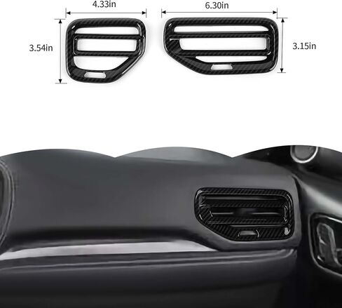 RT-TCZ Carbon Fiber Dashboard Side Air Vent AC Outlet Cover Trim Decoration Interior Accessories Compatible with Dodge Durango 2022 2023 in Saudi Arabia