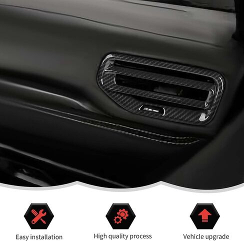 RT-TCZ Carbon Fiber Dashboard Side Air Vent AC Outlet Cover Trim Decoration Interior Accessories Compatible with Dodge Durango 2022 2023 in Saudi Arabia