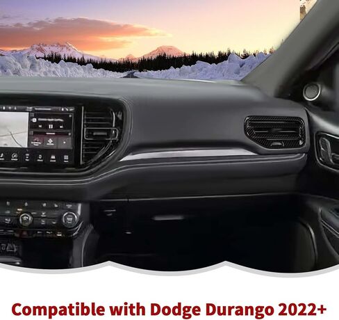 RT-TCZ Carbon Fiber Dashboard Side Air Vent AC Outlet Cover Trim Decoration Interior Accessories Compatible with Dodge Durango 2022 2023 in Saudi Arabia
