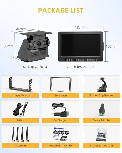 RV Wireless Backup Camera Plug and Play: Pre-Wired for Furrion System Recording Back Rear View Camera Easy Setup for Truck Trailer Motorhome Night Vision HD 1080P 7'' Monitor Split Screen Xroose CW7 in Kuwait