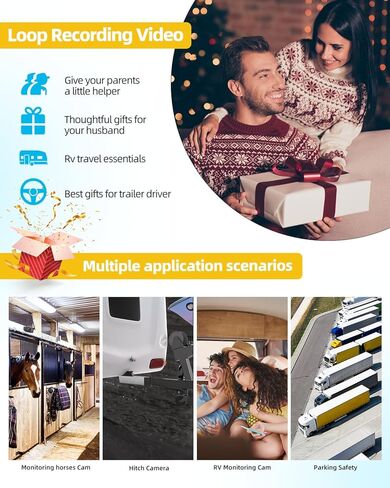 RV Wireless Backup Camera Plug and Play: Pre-Wired for Furrion System Recording Back Rear View Camera Easy Setup for Truck Trailer Motorhome Night Vision HD 1080P 7'' Monitor Split Screen Xroose CW7 in Kuwait