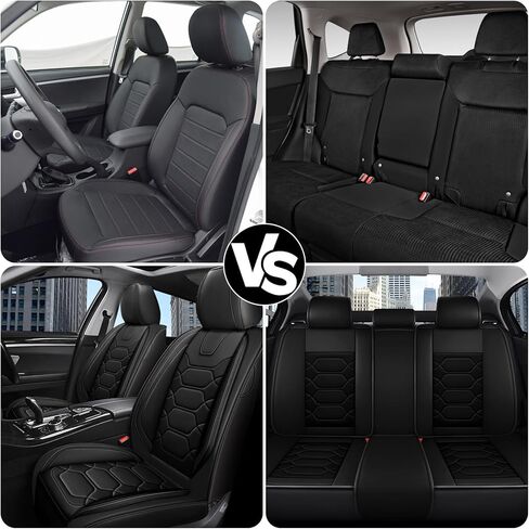 Car Seat Covers Full Set for Toyota Tacoma 1995-2025,Durable Waterproof Luxury Universal,Easy to Install Napa Leather Cover Set for Cars,Full Seats,Black Orange in Saudi Arabia