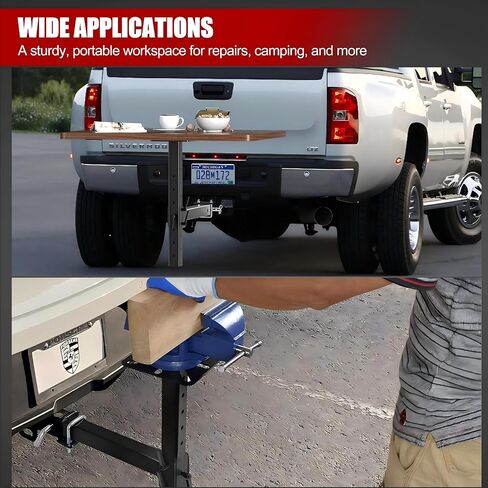 Heavy-Duty Hitch Mount Vise Plate Holder with Adjustable Height - Fits 2 inch x 2 inch Receiver with Standard Mounting Vise Plate in Saudi Arabia