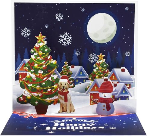 بطاقة عيد الميلاد المنبثقة ثلاثية الأبعاد من Magic Ants، قطار عيد الميلاد الاحتفالي في المناظر الطبيعية الشتوية الثلجية، بطاقة تهنئة للعطلات للعائلة والأصدقاء والأطفال وسانتا كلوز ورجل الثلج والرنة in Kuwait