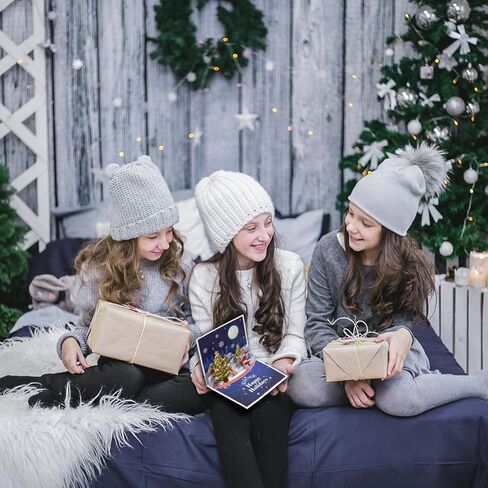 بطاقة عيد الميلاد المنبثقة ثلاثية الأبعاد من Magic Ants، قطار عيد الميلاد الاحتفالي في المناظر الطبيعية الشتوية الثلجية، بطاقة تهنئة للعطلات للعائلة والأصدقاء والأطفال وسانتا كلوز ورجل الثلج والرنة in Kuwait