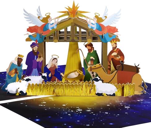 بطاقة عيد الميلاد المنبثقة ثلاثية الأبعاد من Magic Ants، قطار عيد الميلاد الاحتفالي في المناظر الطبيعية الشتوية الثلجية، بطاقة تهنئة للعطلات للعائلة والأصدقاء والأطفال وسانتا كلوز ورجل الثلج والرنة in Kuwait