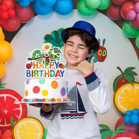 25pcs The Very Hungry Caterpillar Cake Decorations, Including Butterfly Cake Topper Strawberry Cupcake Toppers for The Very Hungry Caterpillar Birthday Party Decorations in Saudi Arabia