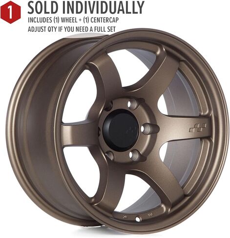 Steller 17 Inch Wheels Flat Matte Bronze 6x139.7 17x8.5, et-10mm Offset, 106.1mm CB, 57DR-X Style Rims Compatible with Toyota 4Runner, Tacoma, FJ Cruiser Lexus GX460 GX470 in Saudi Arabia