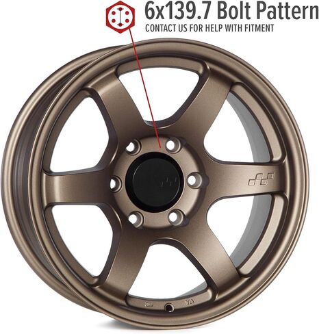 Steller 17 Inch Wheels Flat Matte Bronze 6x139.7 17x8.5, et-10mm Offset, 106.1mm CB, 57DR-X Style Rims Compatible with Toyota 4Runner, Tacoma, FJ Cruiser Lexus GX460 GX470 in Saudi Arabia