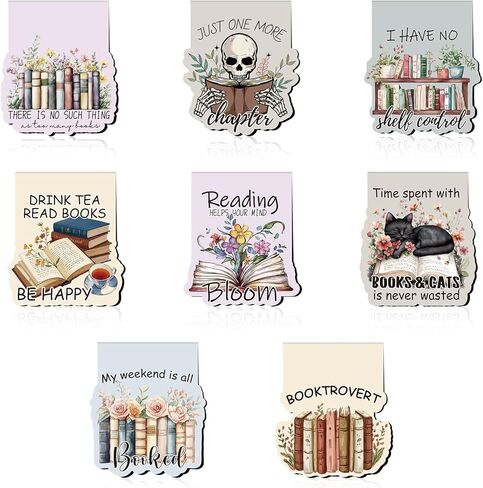 Fantasy Dragon Magnetic Bookmarks - 8 PCs Funny Book Flower Marks for Reading Lovers Men Magnets Cool Unique Aesthetic Page Clip Gifts for Women Kids Novel Fans Boys Student Teacher School in Saudi Arabia