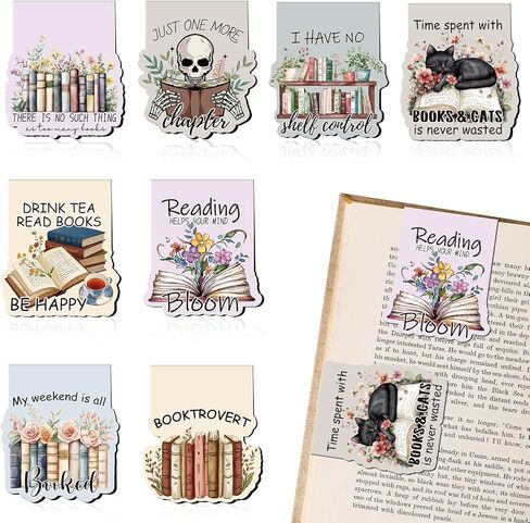Fantasy Dragon Magnetic Bookmarks - 8 PCs Funny Book Flower Marks for Reading Lovers Men Magnets Cool Unique Aesthetic Page Clip Gifts for Women Kids Novel Fans Boys Student Teacher School in Saudi Arabia