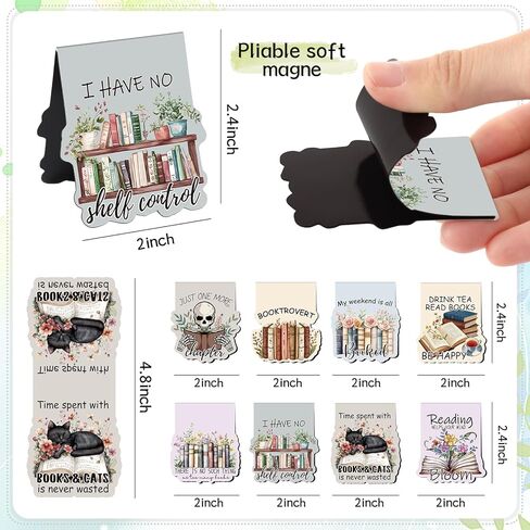 Fantasy Dragon Magnetic Bookmarks - 8 PCs Funny Book Flower Marks for Reading Lovers Men Magnets Cool Unique Aesthetic Page Clip Gifts for Women Kids Novel Fans Boys Student Teacher School in Saudi Arabia