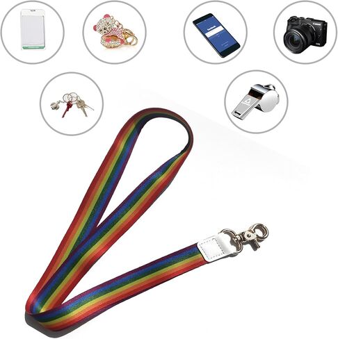 قوس قزح شارة الحبل مع سلسلة المفاتيح التقدم فخر العلم LGBTQ طويلة الرقبة الحبل سلسلة المفاتيح، بارد الحبل مفتاح الحبل قوس قزح الحبل مع شارات حامل مثلي الجنس فخر العلم الحبل لمفاتيح الرقبة الحبل in Kuwait