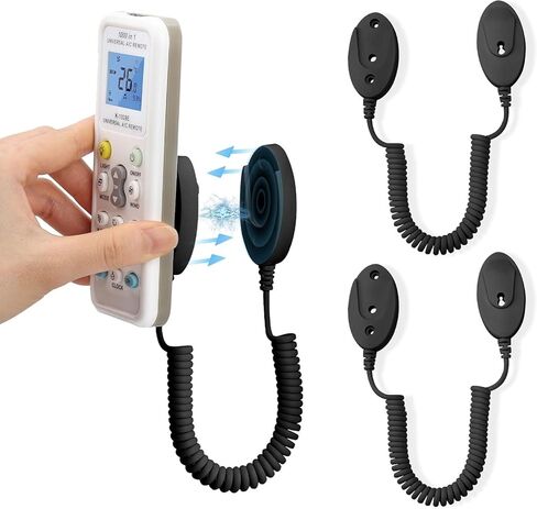 2-Pack Magnetic Remote Control Holders with Spring Ropes - Safely Secure Remotes & Small Items, Wall-Mount with Adhesive, Anti-Loss, Rapid Adsorption, Extendable Spring in Saudi Arabia