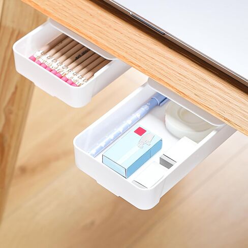 Under-desk Storage File Box, Hidden Organizer Design, Drawer File Storage Box, Wall-mounted, Space-saving, Perfect for Desk Organization in Saudi Arabia