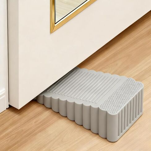 2Pcs Rubber Door Plugs Safety Anti-Collision Block Wedge Doorstops for Home Office (2Pcs-Black) in Saudi Arabia