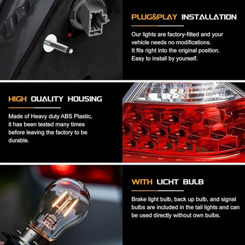 Tail Light Assembly Compatible With 2006-2007 Honda Accord Sedan - Bulb Included (Left Driver Side) 33551-SDA-A32 in Saudi Arabia