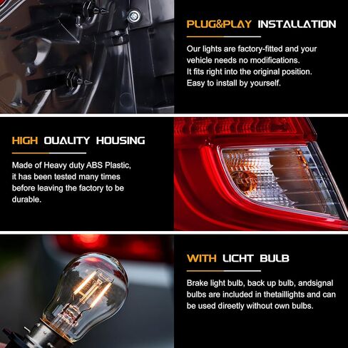 مجموعة مصابيح الذيل متوافقة مع سيارة هوندا أكورد سيدان 2006-2007 - لمبة متضمنة (جانب السائق الأيسر) 33551-SDA-A32 in Kuwait