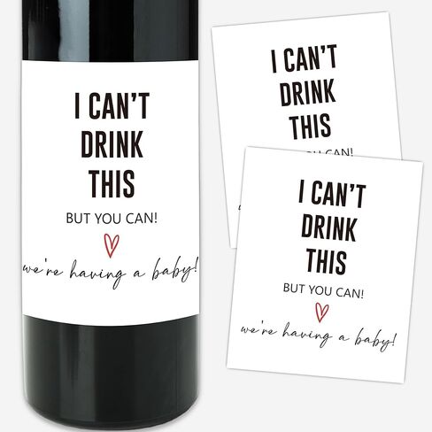 8 Pcs Funny Pregnancy Announcement Wine Bottle Labels, Pregnancy Announcement for Grandparents Husband, New Mom Dad Gifts, I Can’t Drink This But You Can Wine Labels Stickers, 4x5 Inch-A17 in Saudi Arabia