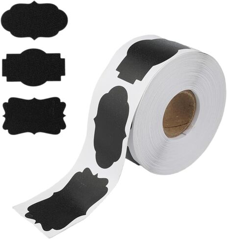 Septe 300Pcs 3 Styles Label Stickers for Jars, Self-Adhesive Labels for Jars, Bottles, Food,Present(Black) in Kuwait