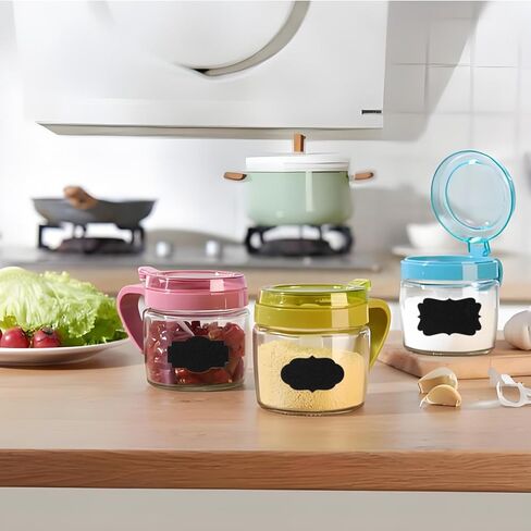 Septe 300Pcs 3 Styles Label Stickers for Jars, Self-Adhesive Labels for Jars, Bottles, Food,Present(Black) in Kuwait