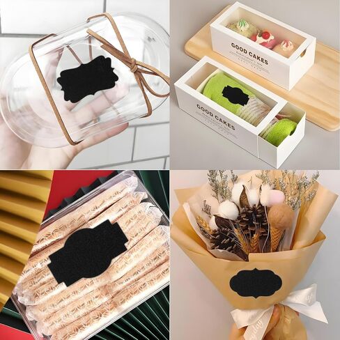 Septe 300Pcs 3 Styles Label Stickers for Jars, Self-Adhesive Labels for Jars, Bottles, Food,Present(Black) in Kuwait