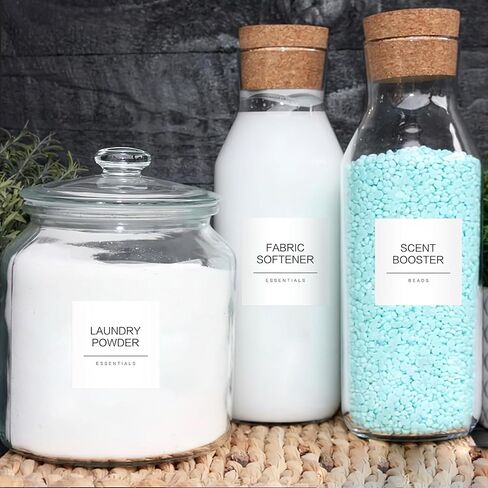 30 PCS Laundry Room Labels Set, Matte Organization Stickers for Glass Jars Spray Bottles and Detergent Dispensers, Cleaning Supplies Organizer (White 2.5inch) in Saudi Arabia