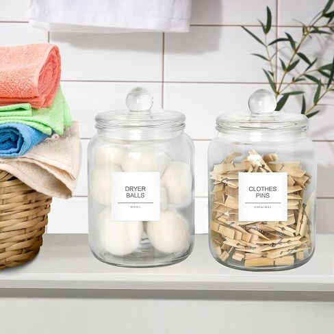 30 PCS Laundry Room Labels Set, Matte Organization Stickers for Glass Jars Spray Bottles and Detergent Dispensers, Cleaning Supplies Organizer (White 2.5inch) in Saudi Arabia