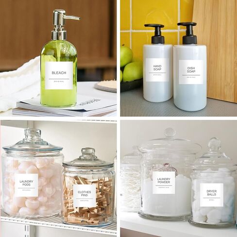 30 PCS Laundry Room Labels Set, Matte Organization Stickers for Glass Jars Spray Bottles and Detergent Dispensers, Cleaning Supplies Organizer (White 2.5inch) in Saudi Arabia