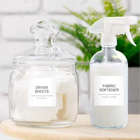 30 PCS Laundry Room Labels Set, Matte Organization Stickers for Glass Jars Spray Bottles and Detergent Dispensers, Cleaning Supplies Organizer (White 2.5inch) in Saudi Arabia