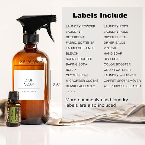 30 PCS Laundry Room Labels Set, Matte Organization Stickers for Glass Jars Spray Bottles and Detergent Dispensers, Cleaning Supplies Organizer (White 2.5inch) in Saudi Arabia