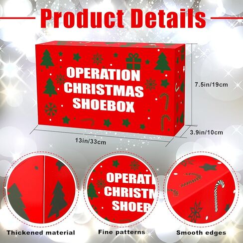 Tenceur 12 Pack Large Christmas Gift Boxes with Lids 13 x 7.48 x 3.94 Inch Red Operation Christmas Shipping Boxes Cardboard Shoeboxes for Gifts Presents Wrapping Party Favor Supplies in Saudi Arabia