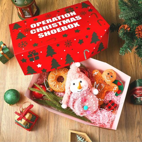 Tenceur 12 Pack Large Christmas Gift Boxes with Lids 13 x 7.48 x 3.94 Inch Red Operation Christmas Shipping Boxes Cardboard Shoeboxes for Gifts Presents Wrapping Party Favor Supplies in Saudi Arabia