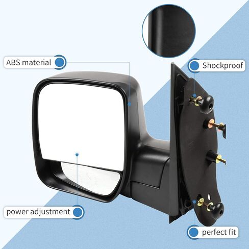 ECCPP Exterior Mirrors Replace with 2003-2013 For Ford E-150 E-250 2004-2013 E-350 E-450 Super Duty E-450 Driver Side FO1320254 in Saudi Arabia