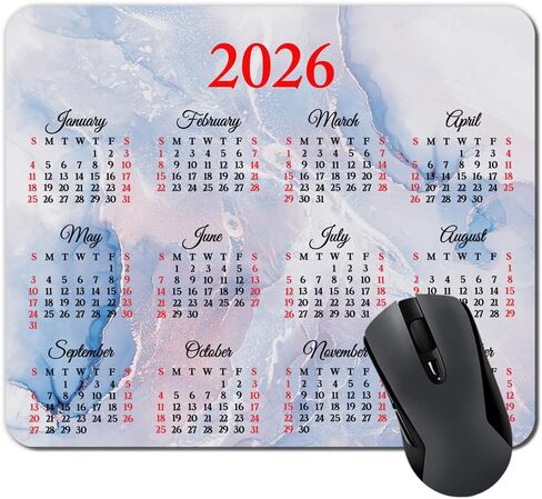 لوحة ماوس تقويم 2026 مع تصميم شاطئ استوائي عالي الدقة من المطاط الطبيعي مستطيل الشكل بساط مكتبي مقاس 9.5 × 7.9 بوصة نمط رخامي بألوان مائية خضراء in Kuwait