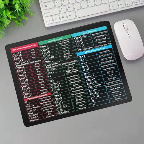 لوحة ماوس للوحة المفاتيح Excel Shortcut، نسخة احترافية مطورة، سجادة مكتب ممتدة بحواف مخيطة، لوحة ماوس عملاقة لسطح المكتب، تقدير مثالي للموظفين، 8.7 × 7.1 بوصة in Kuwait